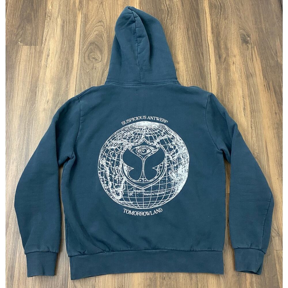 Tomorrowland x Suspicious Antwerp collab graphic pullover hoodie sweatshirt M